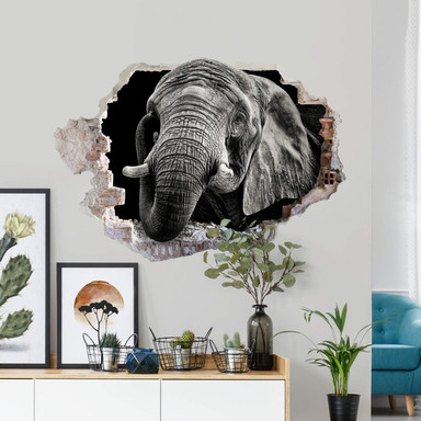 3D Wandtattoo Meermann - Afrikanischer Elefant