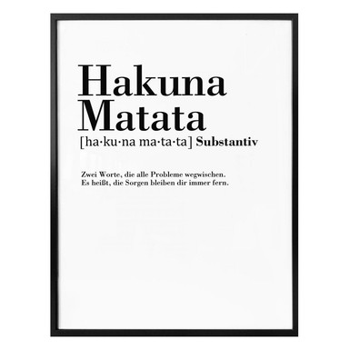 Poster Grammatik - Hakuna Matata