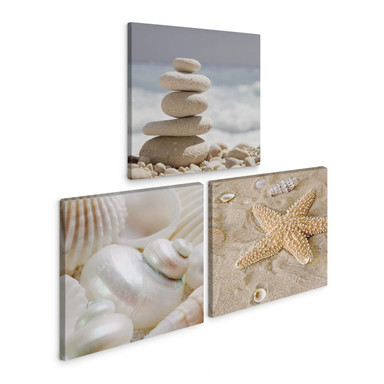 Leinwandbild Am Strand (3-teilig)