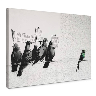 Leinwandbild Banksy - Protesting Birds
