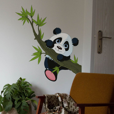 Wandsticker Kletternder Panda