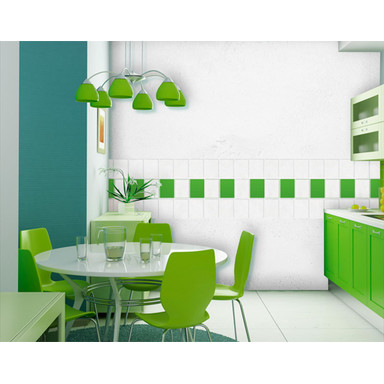 Folienfarbe in Wohnansicht: gelbgrün - Fliesenaufkleber Mono 10er Set