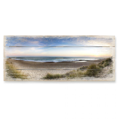 Holzbild Strandpanorama - Panorama - Bild 1