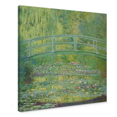 Leinwandbild Monet - Seerosenteich und japanische Brücke