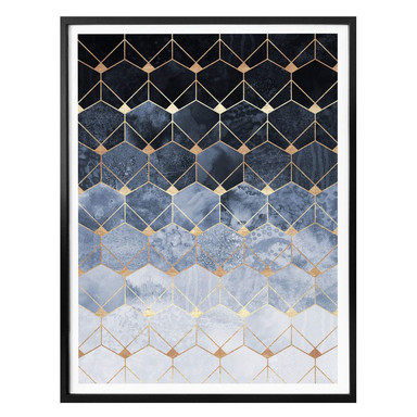 Poster Fredriksson - Hexagone: Blau und Gold
