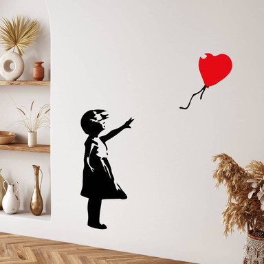 Wandtattoo Banksy - Girl with the red Balloon