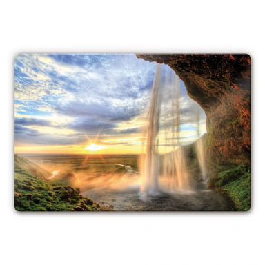 Glasbild Seljalandsfoss Wasserfall