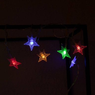 LED Lichterkette Sterne mehrfarbig