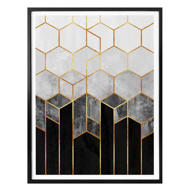 Poster Fredriksson - Hexagone: Schwarz und Grau