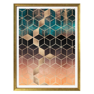Poster Fredriksson - Goldgrüne Geometrie