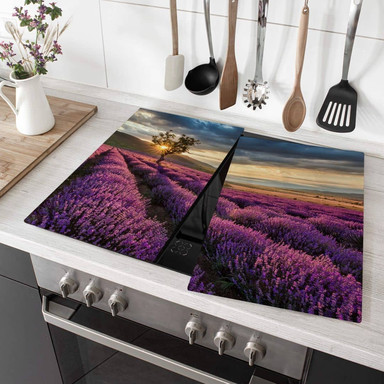 Herdabdeckplatte Lavendelblüte in der Provence