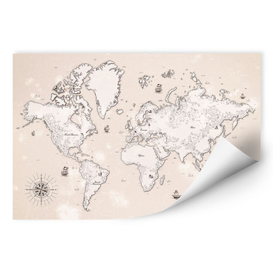 Wallprint Weltkarte - Aus vergangenen Zeiten