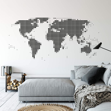 Wandtattoo Weltkarte abstrakt