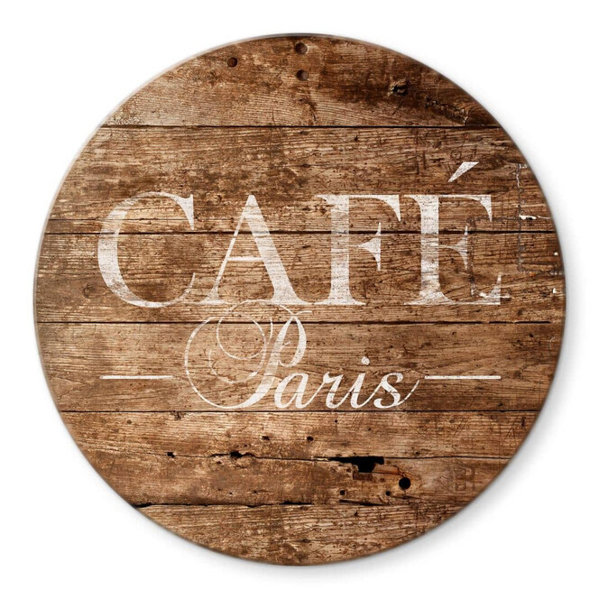 Glasbild Café Paris - Rund