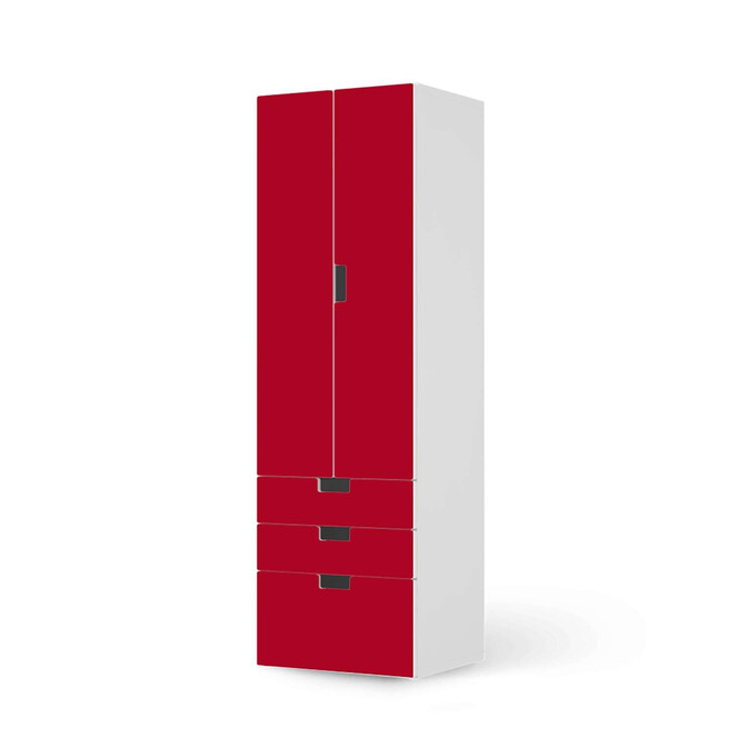 Klebefolie IKEA Stuva / Malad - 3 Schubladen und 2 grosse Türen - Rot Dark- Bild 1