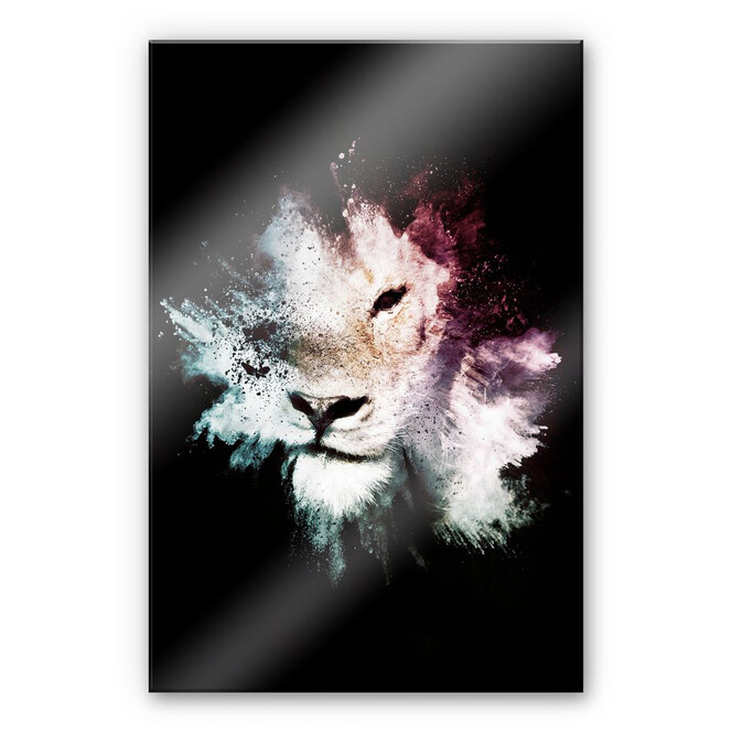 Acrylglasbild Hugonnard - Wild Explosion: Löwe