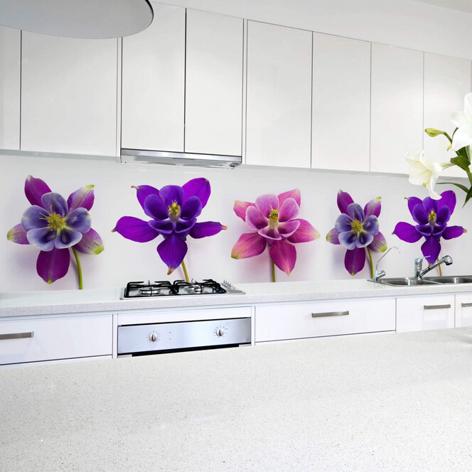 Küchenrückwand - Pinke Blüten