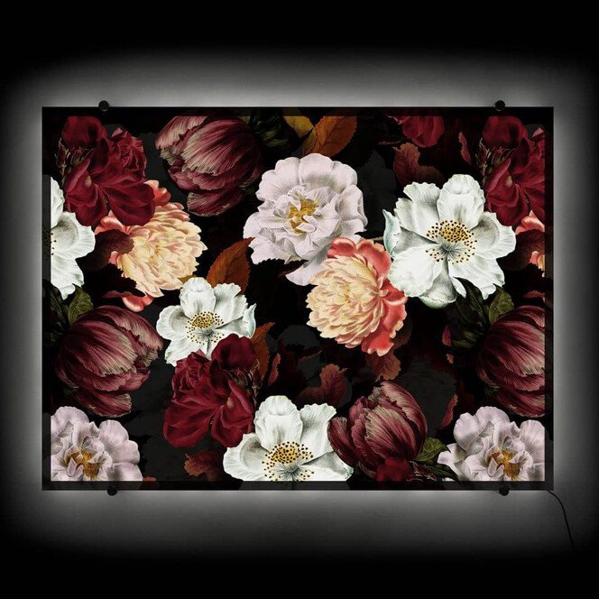 LED Wandbild UN Designs - Blumenarrangement - 80x60cm - Bild 1