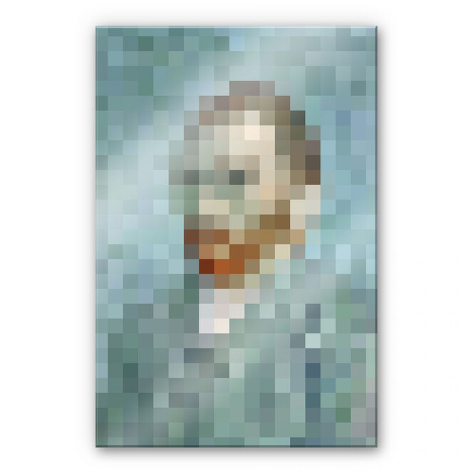 Acrylglasbild Pixelart - van Gogh - Selbstbildnis 1889