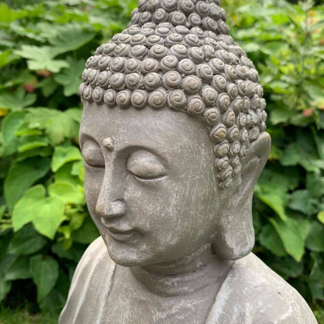 Gartendeko Nepal Buddha Kunststein Beton Grau - 29x21x45cm - Bild 1