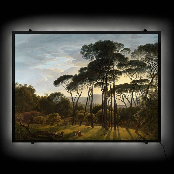 LED Wandbild Voogd - Italienische Landschaft mit Schirmkiefern - 80x60cm - Bild 1