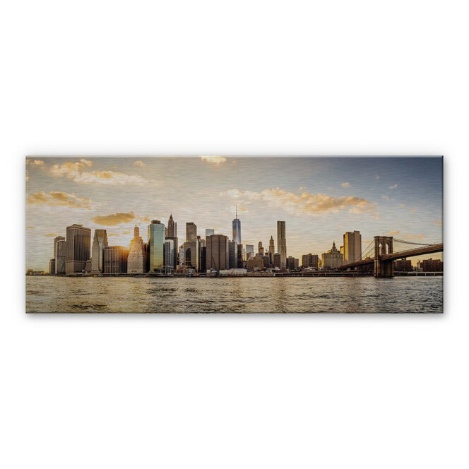 Alu-Dibond Bild mit Silbereffekt Sundown in Manhattan