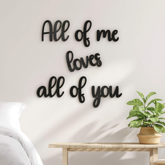 Acryldeko 3D-Schriftzug All of me loves all of you