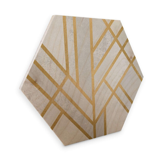 Hexagon - Holz Birke-Furnier - Fredriksson - Goldene Geometrie