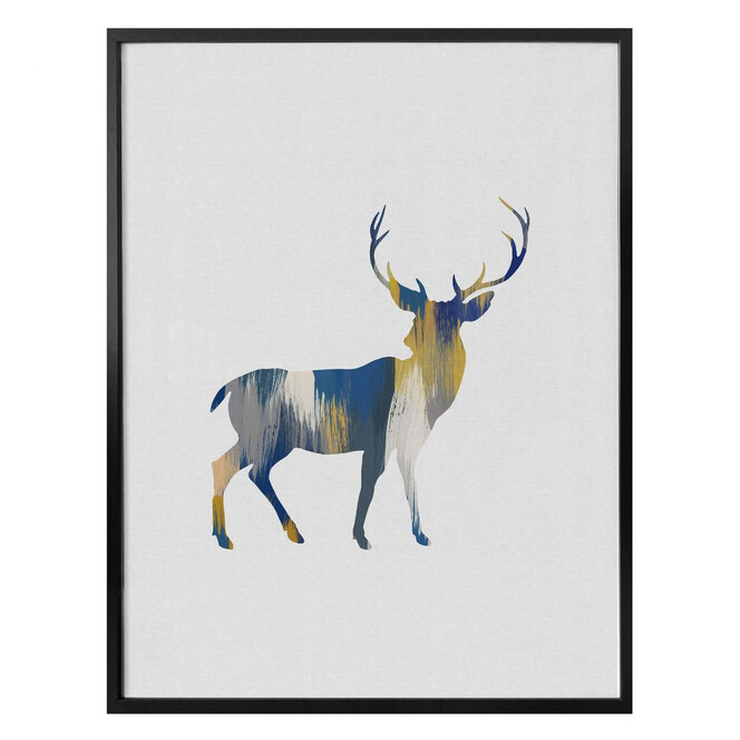 Poster Orara Studio - Deer Blue and Yellow