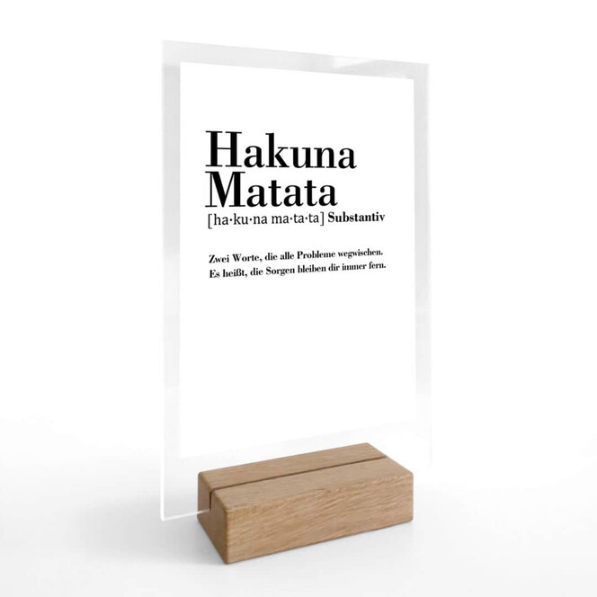 Tischaufsteller Grammatik - Hakuna Matata