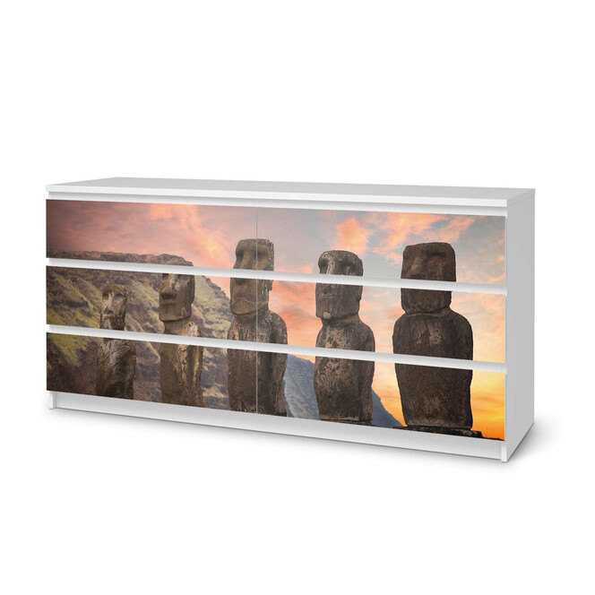 Möbelfolie IKEA Malm Kommode 6 Schubladen (breit) - Easter Island- Bild 1