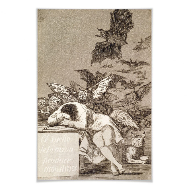 Poster de Goya - Der Schlaf der Vernunft gebiert Ungeheuer