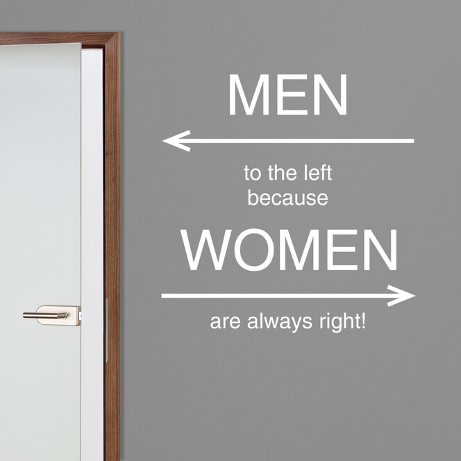 Wandtattoo - WC - women are always right!