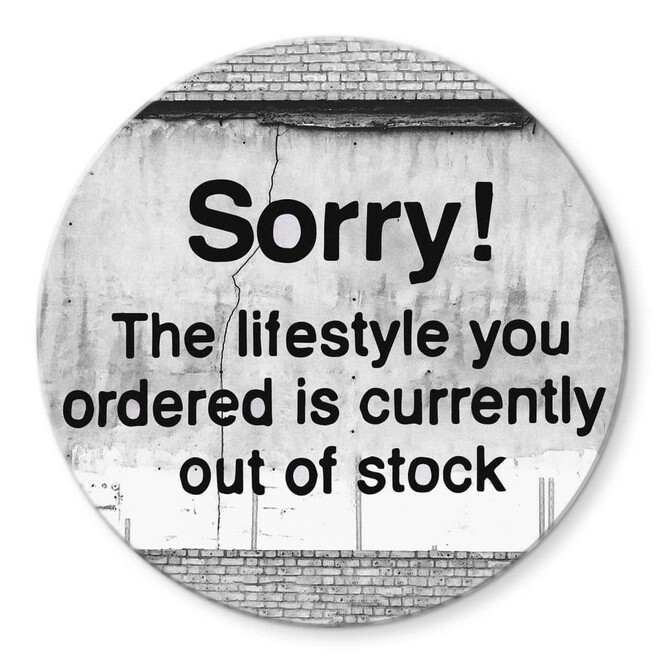 Glasbild Banksy - Out of Stock - Rund