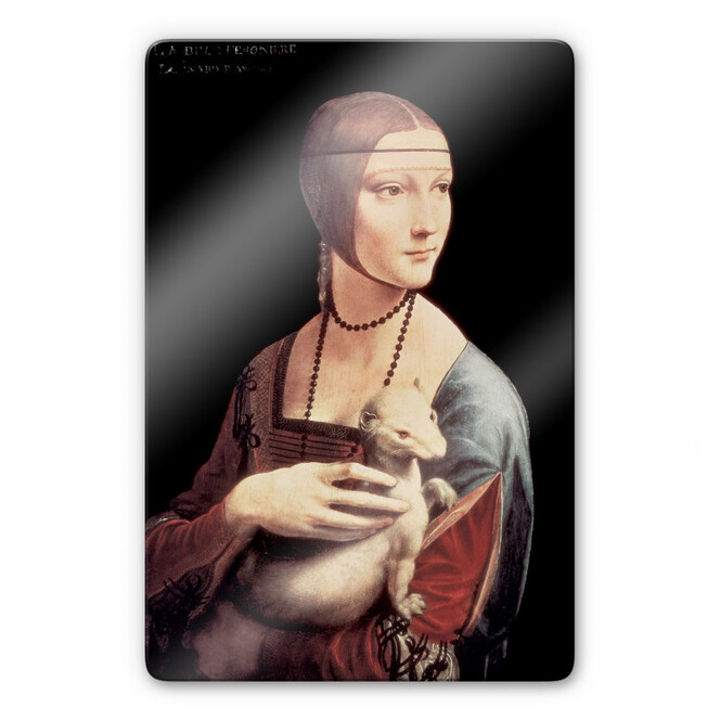 Glasbild da Vinci - Die Dame mit dem Hermelin