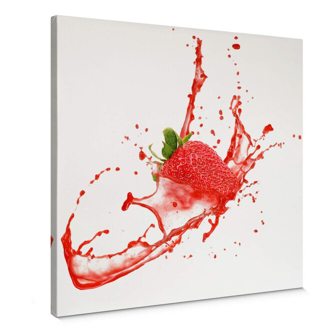 Leinwandbild Splashing Strawberry