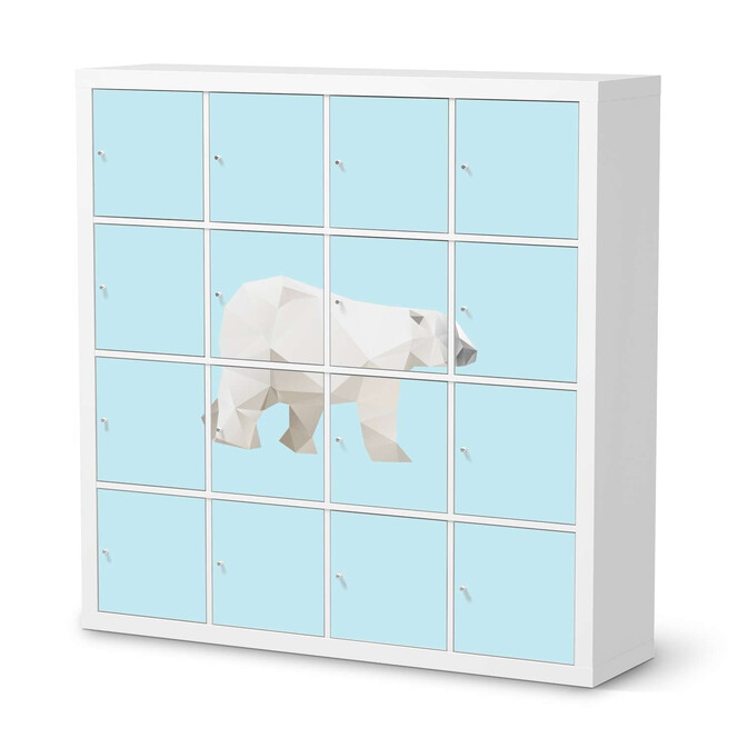 Möbelfolie IKEA Kallax Regal 16 Türen - Origami Polar Bear- Bild 1