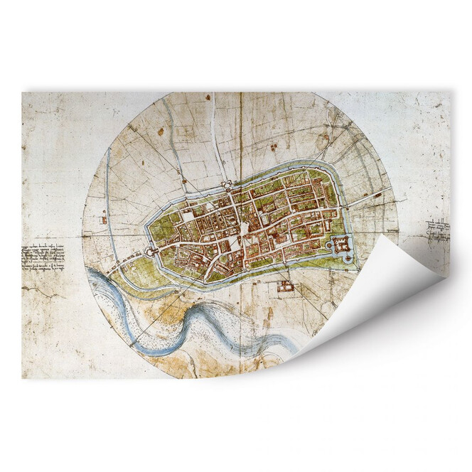 Wallprint Da Vinci - Stadtplan von Imola