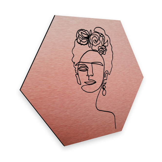 Hexagon - Alu-Dibond-Kupfereffekt - Hariri - Frida Kahlo