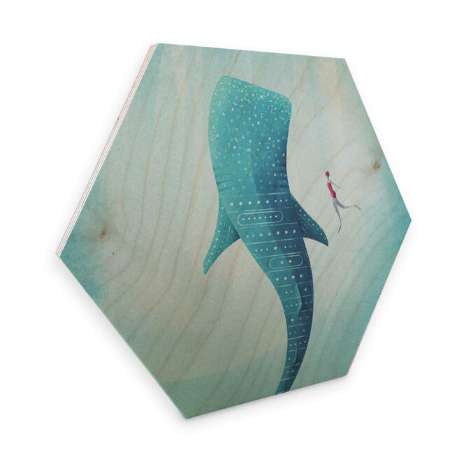 Hexagon - Holz Birke-Furnier Rivers - Der Walhai