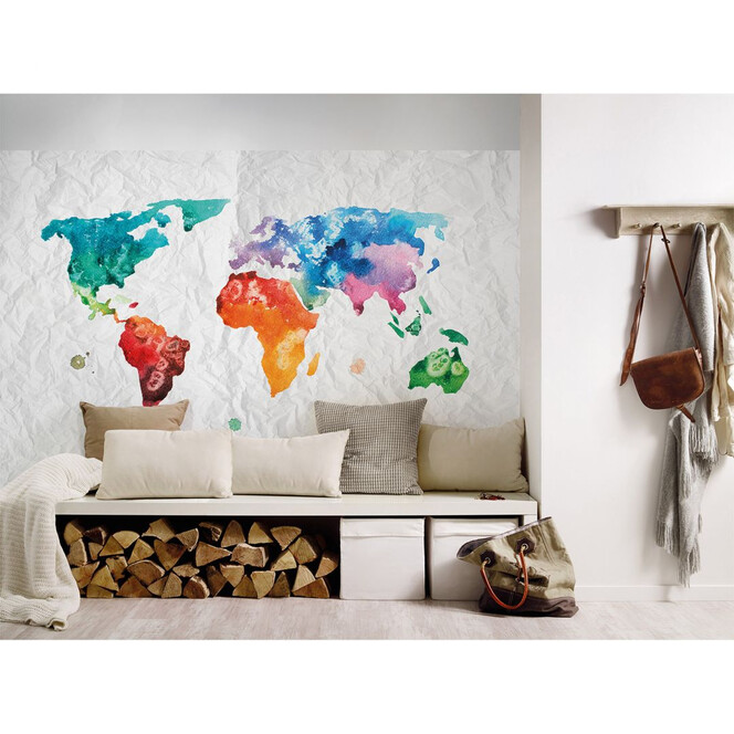 Livingwalls Fototapete Designwalls Colourful World Weltkarte - Bild 1