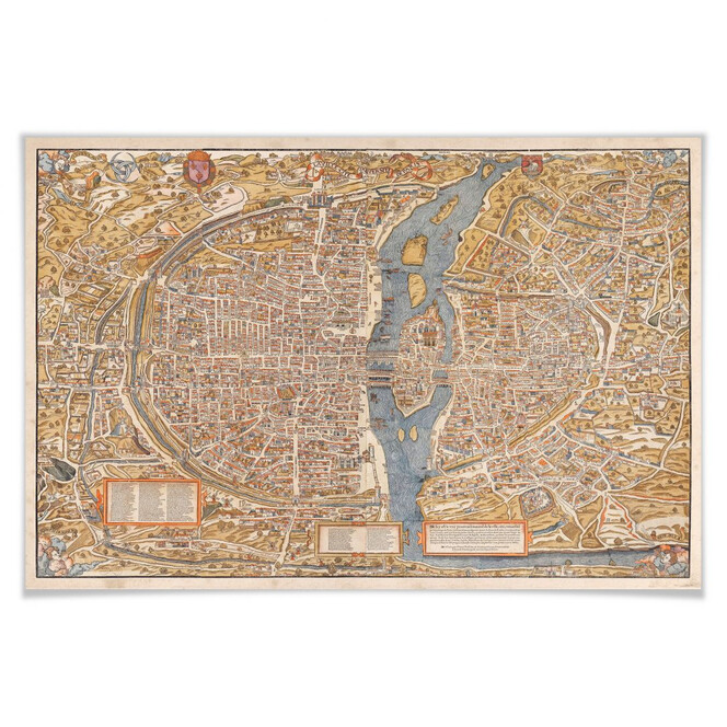Poster Historische Karte von Paris