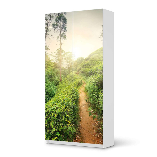 Klebefolie IKEA Pax Schrank 201cm Höhe - 2 Türen - Green Tea Fields- Bild 1