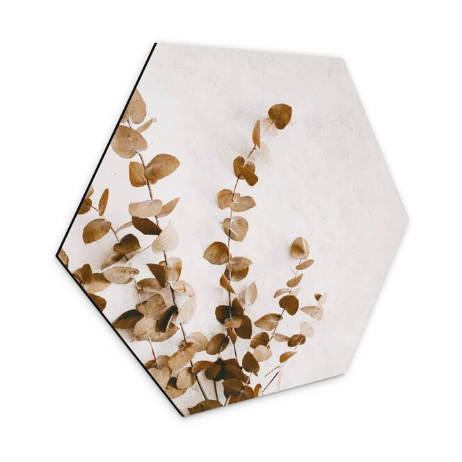 Hexagon - Alu-Dibond Annie - Getrocknete Blätter