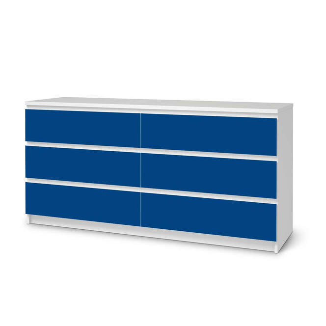 Möbelfolie IKEA Malm Kommode 6 Schubladen (breit) - Blau Dark- Bild 1