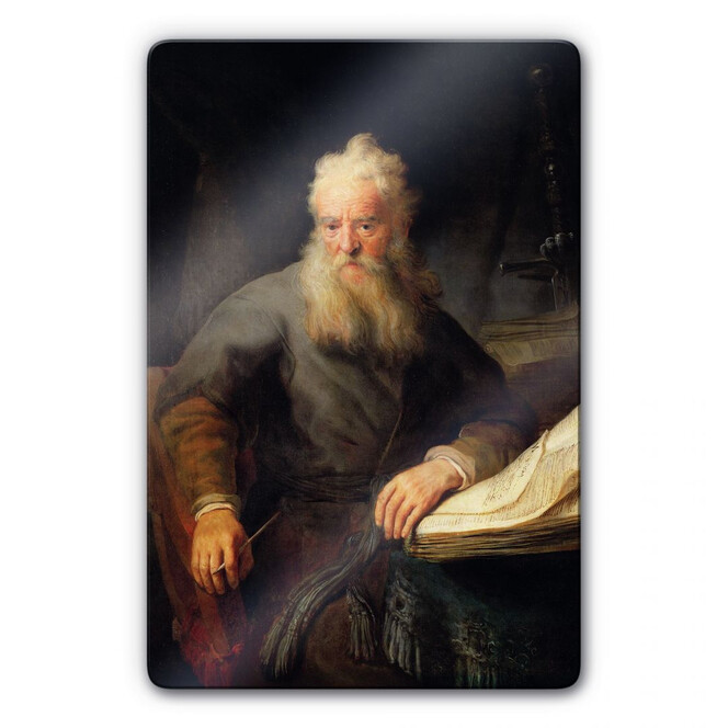 Glasbild Rembrandt - Apostel Paulus