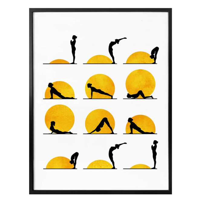 Poster Kubistika - Yoga Der Sonnengruss