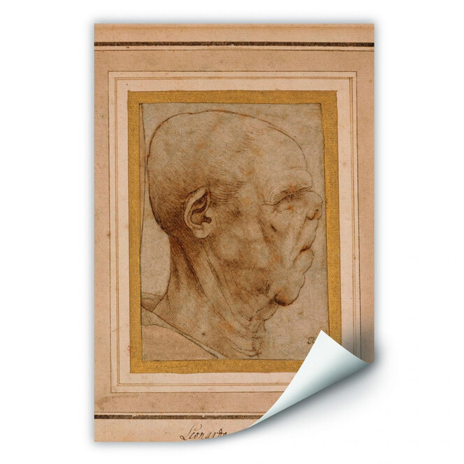 Wallprint Da Vinci - Karrikatur eines Männerkopfes