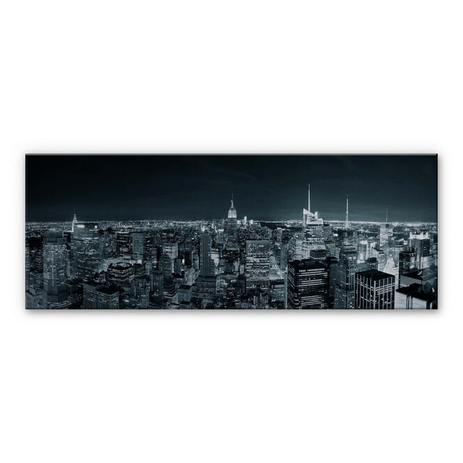 Alu-Dibond Bild New York at Night 2 - Panorama