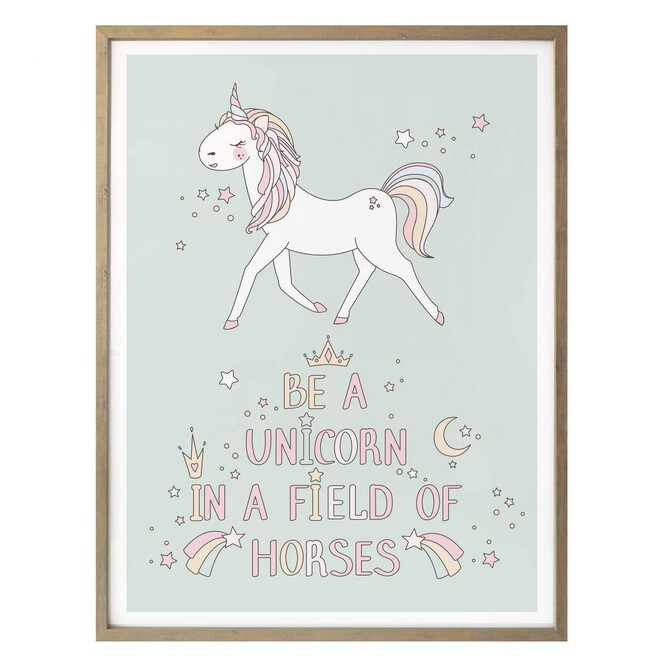 Poster Kvilis - Be a unicorn in a field of horses - Einhorn galoppierend